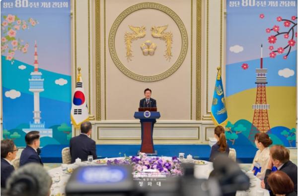 이재명 대통령, 재일본대한민국민단 창단 80주년 기념 간담회 주재